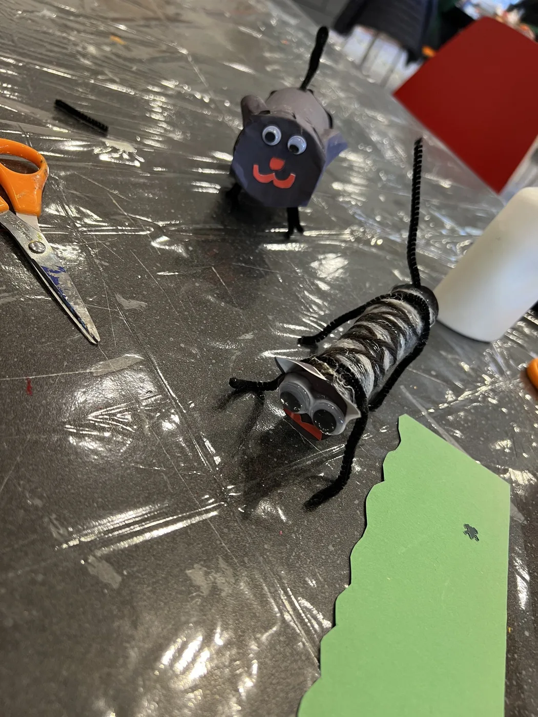Tube animal characters with pipe-cleaner legs