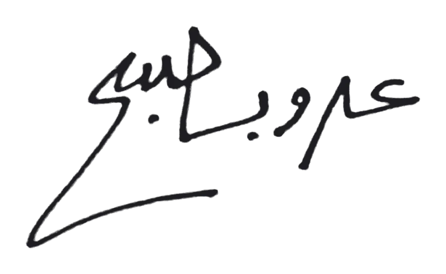 Aroub Soubh's handwritten signature in Arabic